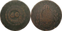 BRAZIL 40 REIS OVER 80 REIS PEDRO I. (1822-1831) -
