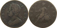 HALFPENNY 1757 GREAT BRITAIN George II. 1727-1760. S