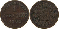 BAYERN PFENNIG Ludwig II. 1864-1886. -