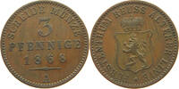 3 PFENNIG 1868 A REUSS ÄLTERE LINIE Heinrich XXII. 1859-1902 SS
