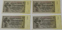 WEIMARER REPUBLIK LOT COLLECTION LOT BANKNOTES GERMANY 1 MARK 1923 7pc -