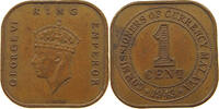 MALAYA 1 CENT 1943 GEORGE VI. (1936-1952) SS 5.21 £  +  5.20 £ shipping