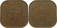 MALAYA 1 CENT 1945 GEORGE VI. (1936-1952) SS 5.21 £  +  5.20 £ shipping