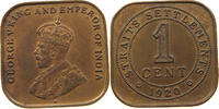 STRAITS SETTLEMENTS 1 CENT GEORGE V. (1910-1936) -