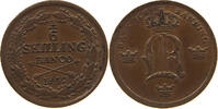 SWEDEN 1/6 SKILLING OSCAR I. (1844-1859) -