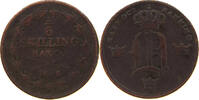 SWEDEN 1/6 SKILLING OSCAR I. (1844-1859) -