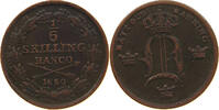 SWEDEN 1/6 SKILLING OSCAR I. (1844-1859) -