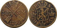 SWEDEN 2 ÖRE FREDERICK I. (1720-1751) -