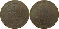 SWEDEN 5 ÖRE Oscar II. (1872-1907) -