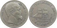 DANISH WEST INDIES 20 CENTS FREDERIK VII. (1848-1863) -
