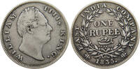 INDIA BRITISH 1 RUPEE WILLIAM IV. (1830-1837) EAST INDIA COMPANY -