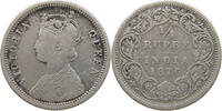 INDIA BRITISH 1/4 RUPEE VICTORIA (1837-1901) -