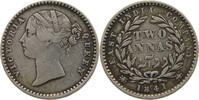 INDIA BRITISH 2 ANNAS VICTORIA (1837-1901) EAST INDIA COMPANY -