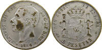 SPAIN 2 PESETAS ALFONSO XII. (1874–1885) SILVERPLATED COPY TIMELY RESTRIKE -