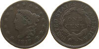UNITED STATES OF AMERICA LARGE CENT CORONET HEAD 15 STARS -