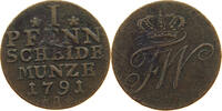 BRANDEBURG PREUSSEN PFENNIG 1791 Friedrich Wilhelm II. 1786-1797 S 24.27 £  +  6.06 £ shipping