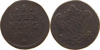 BAYERN Karl Theodor 1777-1799 1 PFENNIG 1796 SS