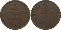 WALDECK PYRMONT 3 PFENNIG 1867 B Georg Victor (1852-1893) S 8.67 £  +  6.06 £ shipping