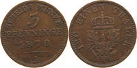 BRANDENBURG PREUßEN 3 PFENNIG 1870 A Wilhelm I. 1861-1888 S 6.94 £  +  6.06 £ shipping