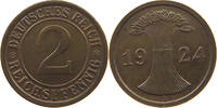 WEIMARER REPUBLIK 2 REICHSPFENNIG 1924 A VZ- 6.07 £  +  6.06 £ shipping