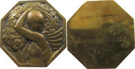 Frankreich Medaille Porteuse de fleurs, Bronze uniface octagonal medal -
