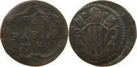 PAPAL STATES QUATTRINO FERRARA BENEDICT XIV. 1740-1758 -
