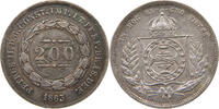 BRAZIL 200 REIS Pedro II. 1831 - 1889 -