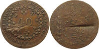 BRAZIL 40 REIS PEDRO I. 40 REIS 1824 R COUNTERMARKED -