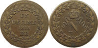 FRANCE DECIME Napoleon I. (1804-1814, 1815) DECIME 1814 BB WITHOUT DOTS AFTER DATE -