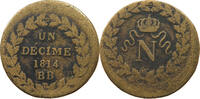 FRANCE DECIME DECIME 1814 BB OFF-CENTER -