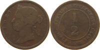 STRAITS SETTLEMENTS 1/2 CENT Victoria 1837-1901 -