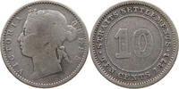 STRAITS SETTLEMENTS 10 CENTS Victoria 1837-1901 -
