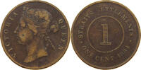 STRAITS SETTLEMENTS CENT 1884 Victoria 1837-1901 SS- 23.43 £  +  5.20 £ shipping