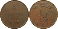FINLAND 5 PENNIA Nikolaus II. (1894-1917) -