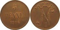 FINLAND 5 PENNIA Nikolaus II. (1894-1917) -
