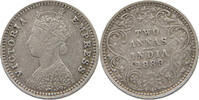 INDIA BRITISH 2 ANNAS Victoria 1837-1901 -