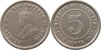 STRAITS SETTLEMENTS 5 CENTS George V. (1910-1936) -