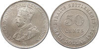 STRAITS SETTLEMENTS 50 CENTS George V. (1910-1936) -