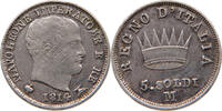 ITALY STATES NAPOLEON I. 5 SOLDI Napoleon I. (1804-1814, 1815) OVERSTRUCK DATE -
