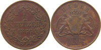 Baden 1/2 Kreuzer Friedrich I. 1852-1907. -