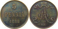 Finnland 5 pennia Alexander III. 1881-1894. -
