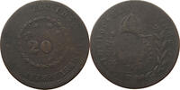 BRAZIL 20 REIS OVER 40 REIS PEDRO I. (1822-1831) -