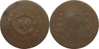 BRAZIL 40 REIS OVER 80 REIS PEDRO I. (1822-1831) -