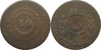 BRAZIL 40 REIS OVER 80 REIS PEDRO I. (1822-1831) -