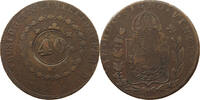 BRAZIL 40 REIS OVER 80 REIS PEDRO I. (1822-1831) -