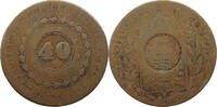 BRAZIL 40 REIS OVER 80 REIS PEDRO I. (1822-1831) -