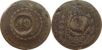 BRAZIL 40 REIS OVER 80 REIS PEDRO I. (1822-1831) -