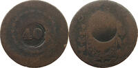 BRAZIL 40 REIS OVER 80 REIS PEDRO I. (1822-1831) -