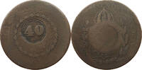 BRAZIL 40 REIS OVER 80 REIS PEDRO I. (1822-1831) -