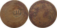 BRAZIL 40 REIS OVER 80 REIS PEDRO I. (1822-1831) -